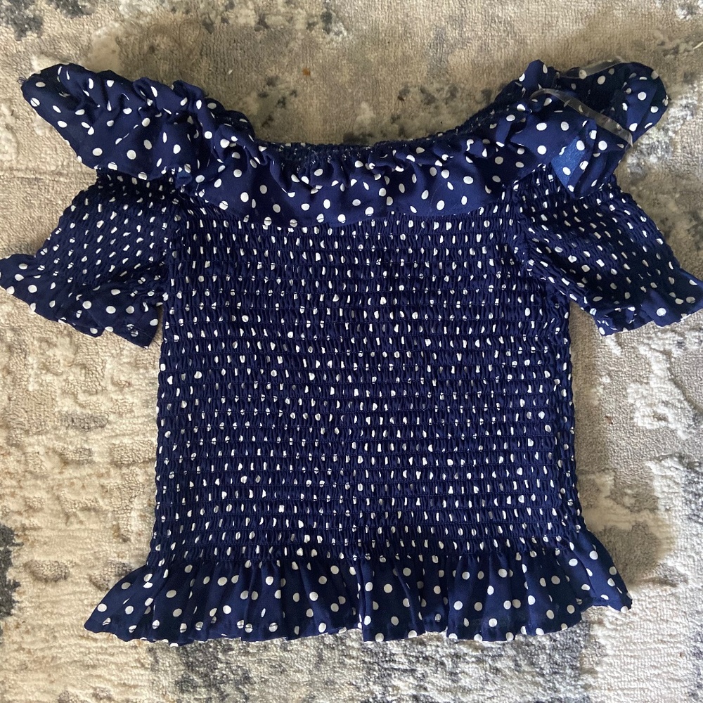 Polka Dot navy crop top